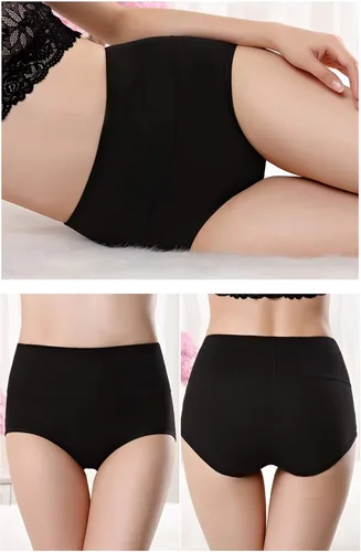 Miniatura 7 de UMMISS - Ropa interior de algodón de cintura alta para mujer cobertura completa suave cómoda multi paquete