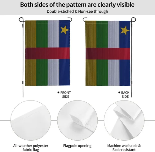 Miniatura 6 de Flag Of The Central African Republic Knitting Effect Garden Flag 12.5"x18" Inch Double Sided Garden Flags Home Lawn Outdoor Decor Flags Party Banner