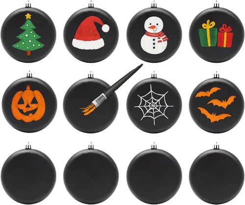 Miniatura 2 de Paquete de 12 adornos de Navidad en blanco de 4 pulgadas para manualidades para personalizar, hacer tu propio adorno, calcomanías, disco plano