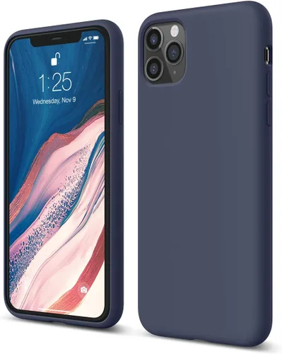 Miniatura 14 de elago Compatible con iPhone 11 Pro Max, funda de silicona líquida, funda protectora de cuerpo completo, a prueba de golpes, funda delgada para Negro