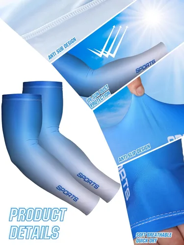 Miniatura 4 de 8 pares de mangas de brazo para hombres y mujeres, con protección solar UV, mangas de enfriamiento para cubrir brazos, mangas de seda de hielo