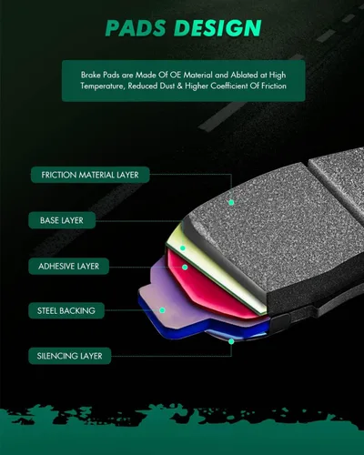 Miniatura 9 de SCITOO Rotores de disco D/S delanteros de 12.99 pulgadas y traseros de 13.14 pulgadas + pastillas de freno de cerámica de repuesto para Acura MDX