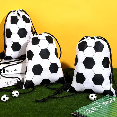 Miniatura 5 de Shappy 24 bolsas deportivas pequeñas con cordón, bolsa de caramelos, bolsas de regalo para fiestas deportivas (fútbol, 6.9 x 9.8 pulgadas)