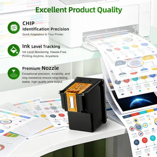 Miniatura 4 de Cartucho de tinta remanufacturado 61XL de repuesto para HP Envy 4500 5530 4502 4501 5535 OfficeJet 4630 4635 DeskJet 2540 1000 1010 1510, negro
