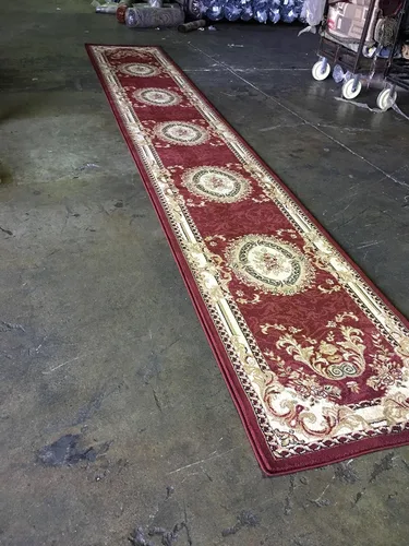 Miniatura 2 de Deir Debwan Alfombra tradicional Aubusson con diseño floral largo de 330.000 puntos, diseño 602 (31 pulgadas x 15 pies 8 pulgadas)