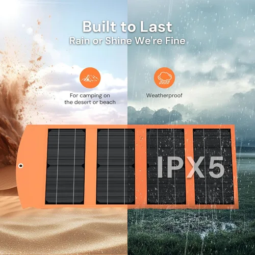 Miniatura 7 de Cargador de panel solar portátil de 30 W con salidas USB y tipo C (5 V/3 A máximo) para teléfonos, bancos de energía, tabletas, carga rápida 2