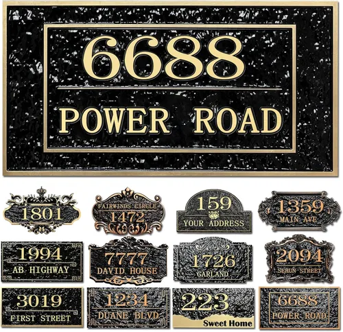 Miniatura 23 de Placa personalizada de dirección de casa, letrero de dirección de nombre de calle personalizado para números de casa, placa para buzón de garaje