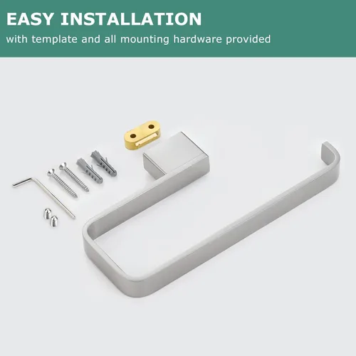 Miniatura 5 de PARLOS Barra de soporte de toalla de mano de construcción de latón níquel cepillado para baño y cocina, montaje en pared oculto accesorios de montaje