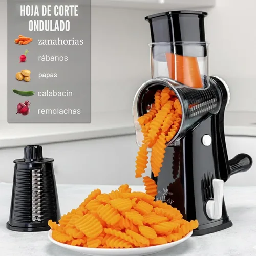 Miniatura 4 de Zulay Kitchen Rallador Rotativo de Queso de 5 Cuchillas Rallador de Queso - Rallador de Queso Manual de Manivela con Succión Reforzada y 5 Tambores