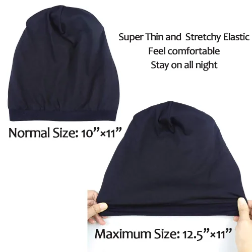 Miniatura 56 de Alnorm - Gorro con forro de satén y suave banda elástica para hombres y mujeres, talla única Se ajusta a la mayoría