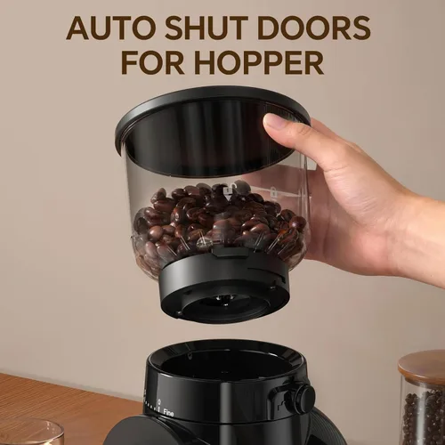 Miniatura 6 de Molinillo de café eléctrico, molinillo de granos de café con rebabas con 30 ajustes de molienda, molinillo de muelas para uso doméstico, pantalla