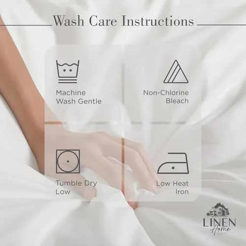 Miniatura 5 de Linen Home Sábanas de Percal de Algodón 100% Tamaño Queen, Blanco, Bolsillo Profundo, Juego de 4 Piezas - 1 Sábana Encimera, 1 Sábana Bajera