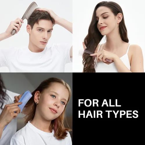 Miniatura 6 de RHOS Peine desenredante para cabello para mujeres y hombres, peine de dientes anchos para cabello rizado, grueso, ondulado, largo, peine