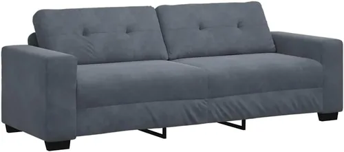 Miniatura 8 de vidaXL Sofá de 3 plazas de terciopelo negro de 70.9 in, elegante sofá de sala de estar, sofá de terciopelo suave, diseño resistente, asiento