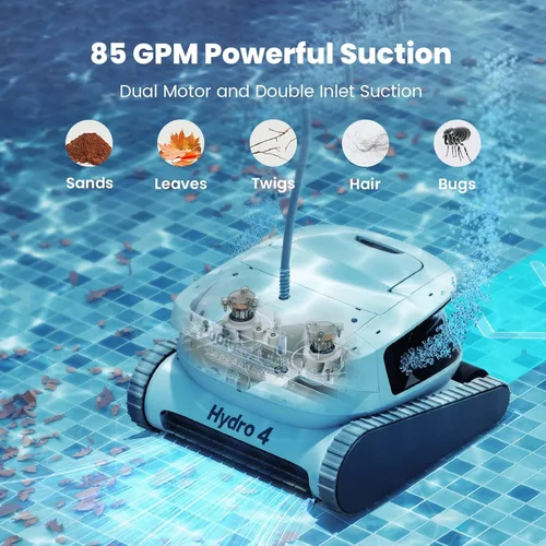 Miniatura 4 de Chasing Hydro 4 - Aspiradora de piscina enterrada Robot de piscina con cable de 50 pies para limpieza de pisos, paredes y líneas de flotación