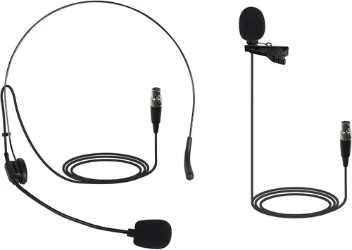 Phenyx Pro PTU-5000 Micrófono inalámbrico de solapa con mini conector XLR, cartucho de condensador unidireccional, ideal para escenario, iglesia,