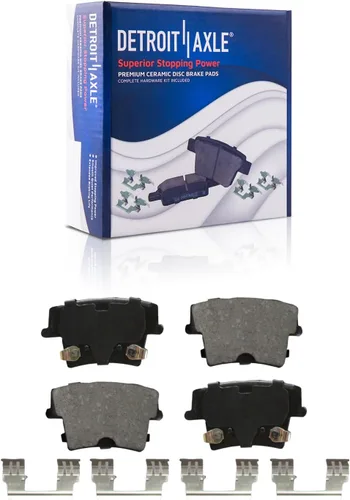 Miniatura 10 de Detroit Axle - Pastillas de freno traseras para Mercedes-Benz C230 C240 C280 C320 C350 CLK320 CLK350 CLK430 E300 E320 E420 E430 SLK350, pastillas