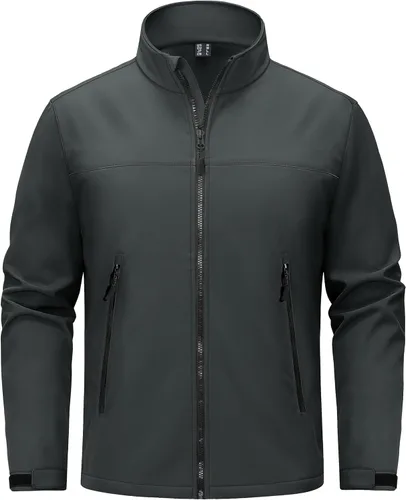 Miniatura 12 de TACVASEN Chaqueta ligera Softshell para hombre, con forro polar, rompevientos, impermeable, para senderismo táctico