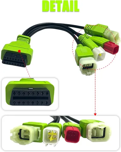 Miniatura 6 de Cable de diagnóstico OBD2 de motocicleta 4 en 1, conector adaptador OBD de 4 pines+6 pines apto para motocicletas Kawasaki, Honda, KTM, Yamaha