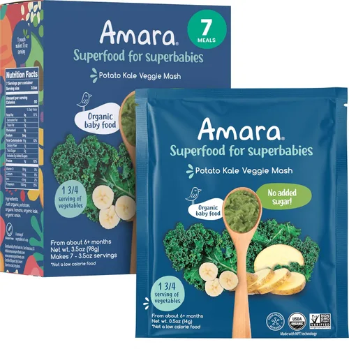 Miniatura 27 de Amara Alimento orgánico para bebés, etapa 3, grano antiguo, cereales para bebés para mezclar con leche materna, agua o fórmula para bebés, bolsas