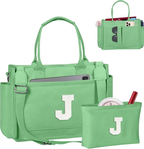 Miniatura 59 de Easter Basket Stuffers, Initial Tote Bag with Makeup Bag, Birthday Gifts for Women, Teen Girl Gifts Trendy Stuff
