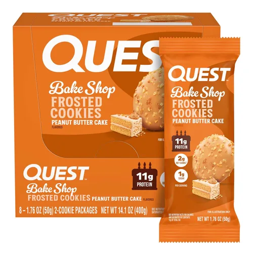 Miniatura 17 de Quest Nutrition Frosted Cookies Twin Pack, Pastel de Cumpleaños, 1g de Azúcar, 10g de Proteína, 2g de Carbohidratos Netos, Sin Gluten, 8