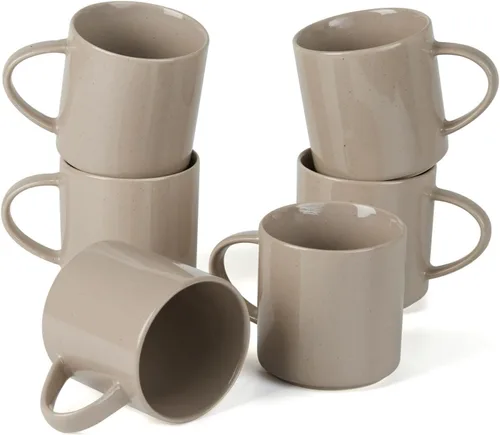 Miniatura 16 de famiware Nebula - Taza de café de 4 piezas, tazas de catering de 14 onzas con asa para café, té, cacao, leche, gris claro Nebulosa gris claro