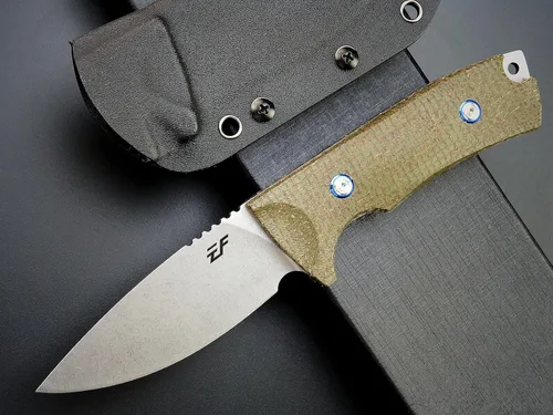 Miniatura 2 de Eafengrow EF133 Cuchillo de hoja fija DC53 Hoja de acero Micarta Mango Full Tang Compact Tough EDC Herramientas Cuchillos para Trabajar Camping Verde