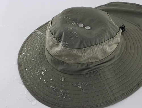 Miniatura 4 de Home Prefer Sombrero de sol UPF50+ de malla para exteriores, de ala ancha, con solapa para el cuello, sombrero de pesca para hombres y mujeres Verde