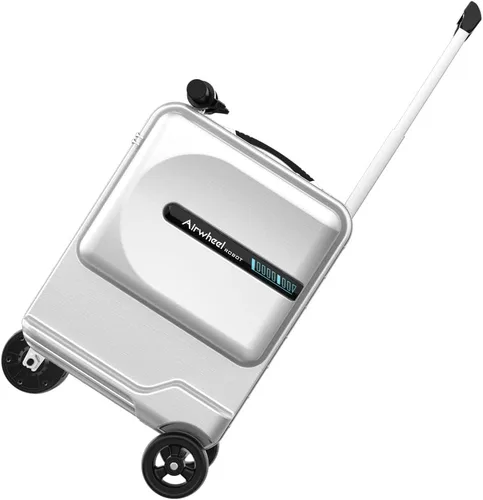 Miniatura 8 de SE3miniT - Equipaje eléctrico de 20 pulgadas para montar en maletas, scooters, equipaje inteligente, plateado, Maleta