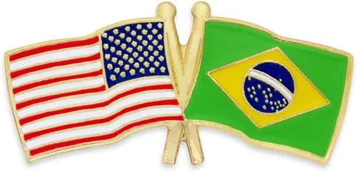 Miniatura 19 de PinMart Pin de solapa esmaltado con bandera de la amistad cruzada de Estados Unidos y el mundo