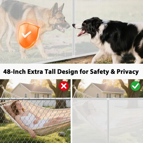 Miniatura 4 de Puerta retráctil extra ancha para perros de 250 pulgadas, puertas retráctiles reforzadas de 20 pies para bebé, puerta extra ancha para perros, Blanco