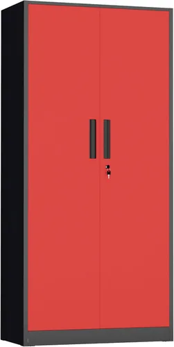 Miniatura 23 de INTERGREAT Armario de almacenamiento de metal con cerradura, gabinete de almacenamiento de metal con cerradura de 72 pulgadas de alto con puertas