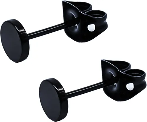 Aretes de titanio de punto plano y bola hipoalergénicos para mujeres, hombres y niñas, oro rosadoradoplatanegro, aretes de disco redondo de 0.118in