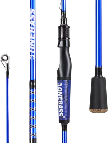 Miniatura 8 de One Bass Cañas de Pescar, Caña Giratoria y de Casting de Grafito IM7, Caña de Baitcasting de 2 Piezas de Calidad Resistente con Mango de Súper