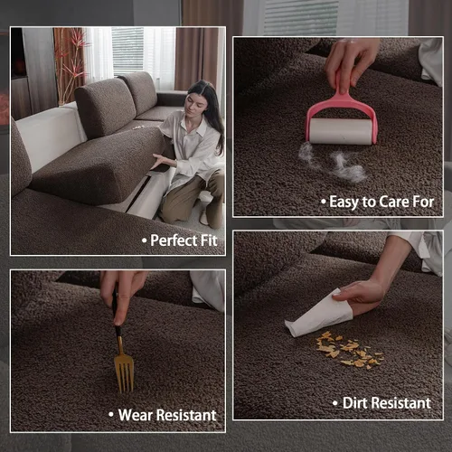 Miniatura 3 de OHSIO Fundas de Cojines de Sofá para Sofá Seccional, Fundas de Sofá Suaves Elásticas Lavables Resistentes al Desgaste Protector Universal de Muebles
