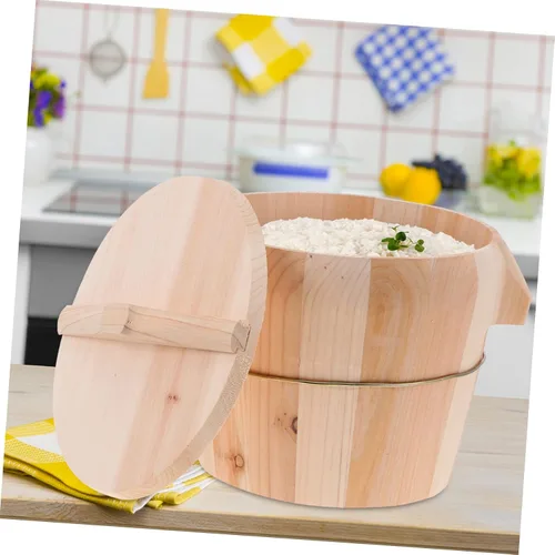 Miniatura 2 de 1 Unidades Arroz Cocina Gadget Cubo de Madera Cubo de Arroz para Cocina Cubo al Vapor Creativo Cubo de Arroz al Vapor Cubo de Cocina de Madera