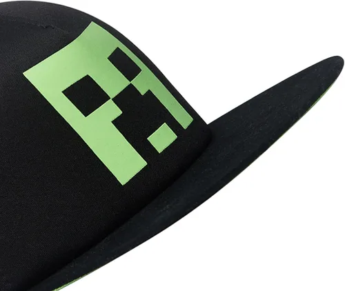 Miniatura 7 de Minecraft Boys Creeper Face Hat - Black and Green Youth Snap Back Hat