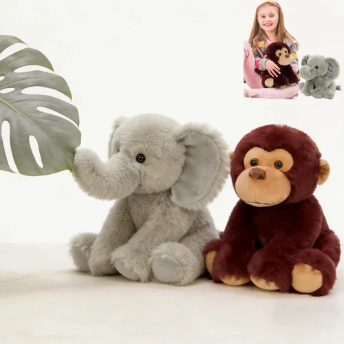 Miniatura 20 de MaoGoLan Mono gigante de peluche con bebés, juguete de peluche suave con plátano regalo para niños, niñas, niños, mamá y 3 bebés pequeños colgantes