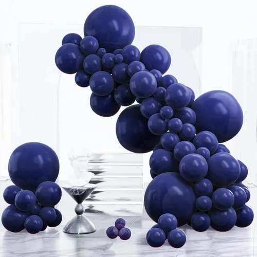 PartyWoo Globos azul marino, 120 piezas de diferentes tamaños de 18, 12, 10, 5 pulgadas, kit de arco de globos azul oscuro guirnalda para Azul-z90
