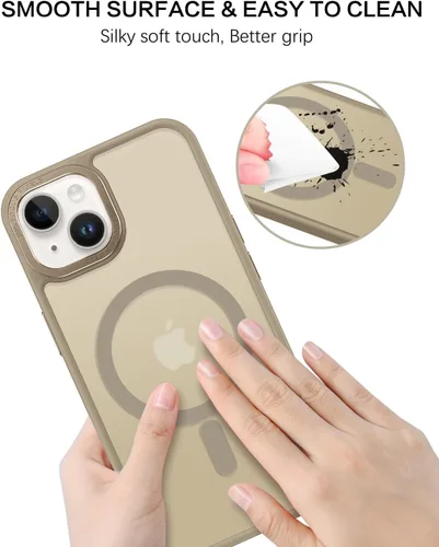 Miniatura 5 de BENTOBEN Funda magnética para iPhone 14 Plus, compatible con MagSafe, translúcida mate, esmerilada, delgada, ligera, a prueba de golpes