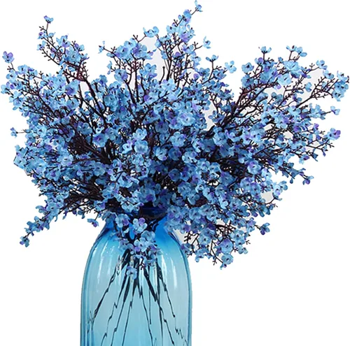 Miniatura 7 de JAKY-Global Flores Artificiales de Tela Aliento de Bebé 12 Ramos Plantas de Seda Falsas Europeas Decoración de Boda Fiesta Ramos de Tacto Real DIY