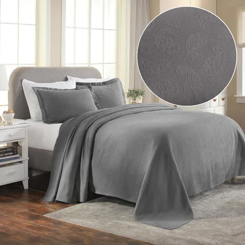 Miniatura 2 de Superior colcha de una plaza de jacquard y matelasse 100 % algodón de alta calidad, turquesa, individual, gris, gemelo