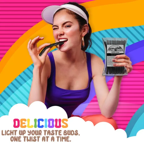 Miniatura 3 de Amish Good Gourmet Dulces de Regaliz Retorcido - Golosina Premium Dulce y Masticable, Regaliz Negro Jumbo Retorcido Snack Perfecto Bajo 100 Calorías