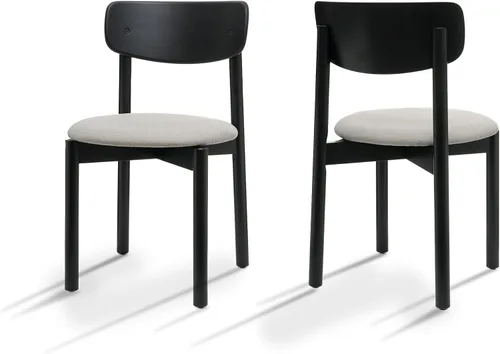 Miniatura 13 de Juego de 6 sillas de comedor de madera tapizadas modernas de mediados de siglo para muebles de habitación con diseño ergonómico duradero prémium