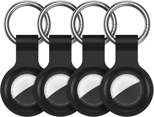 Miniatura 35 de Paquete de 4 llaveros compatibles con AirTag para AirTag de 1ª y 2ª generación, para AirTag de 1ª y 2ª generación, funda para AirTag, rastreador