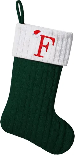 Miniatura 39 de Medias de Navidad personalizadas de 19 pulgadas con iniciales bordadas, medias de Navidad de punto negro para decoraciones de vacaciones familiares