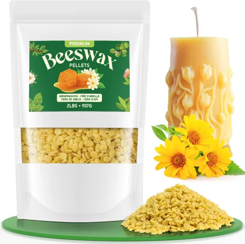 Miniatura 17 de NORVENCE Gránulos de cera de abejas 20LB, cera de abejas blanca pura y natural para hacer velas, cuidado de la piel DIY, bálsamo labial, jabón