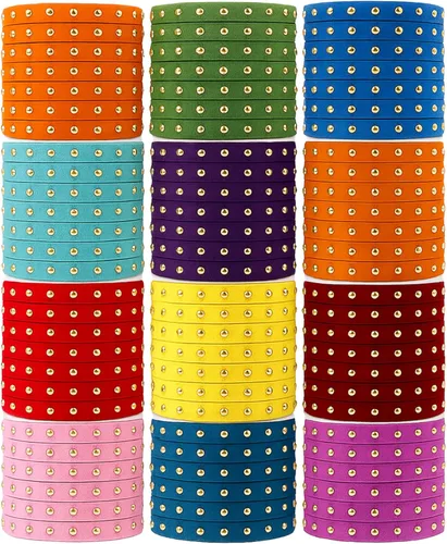 Miniatura 88 de Mandala Crafts Cordones de gamuza sintética para fabricación de joyas, 20 yardas, tiras de cordones de cuero con tachuelas doradas, cuerdas planas