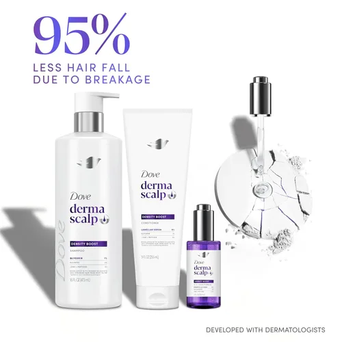 Miniatura 4 de Dove Derma Scalp - Acondicionador de densidad de 1 unidad con suero laminar, glicerina y zinc + péptidos para pérdida y rotura del cabello, 9 onzas